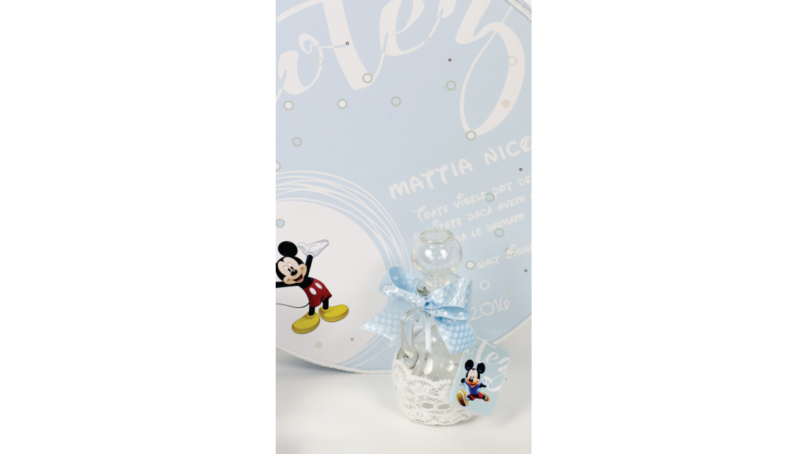 Trusou de botez brodat pentru baieti cu Mickey Mouse, Little man 6